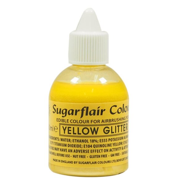 SUGARFLAIR AIRBRUSHFARBE GLITZER GELB 60ML