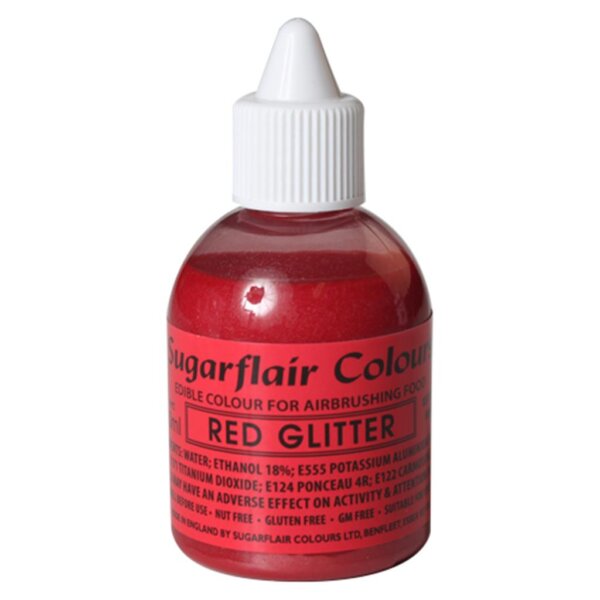 SUGARFLAIR AIRBRUSHFARBE GLITZER ROT 60ML