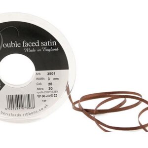 BERISFORDS SATINBAND DARK BROWN 3MM