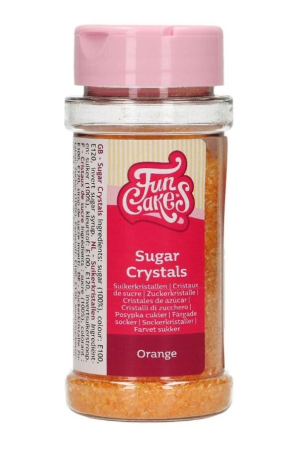 Funcakes Zuckerdekor Zuckerkristalle Orange 80Gramm