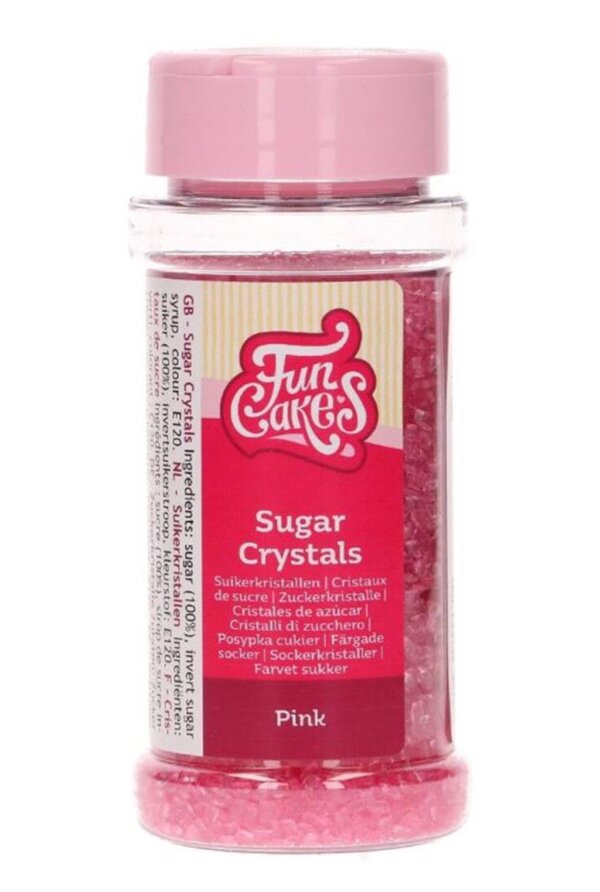Funcakes Zuckerdekor Zuckerkristalle Pink 80Gramm