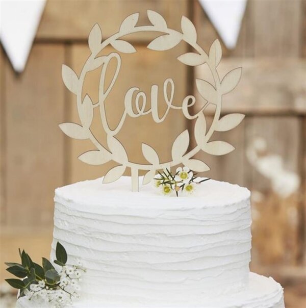 CAKE TOPPER HOLZ LOVE