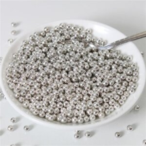 Funcakes Zuckerperlen Metallic Silber 4mm 80Gramm