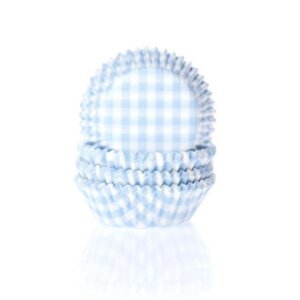 HOM MINI CUPCAKES CUPS GINGHAM BABY BLUE 35*22,5MM