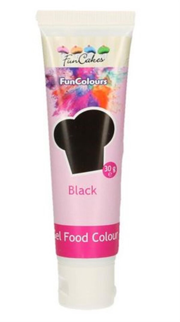 Funcakes Gelfarbe Schwarz Black 30Gramm