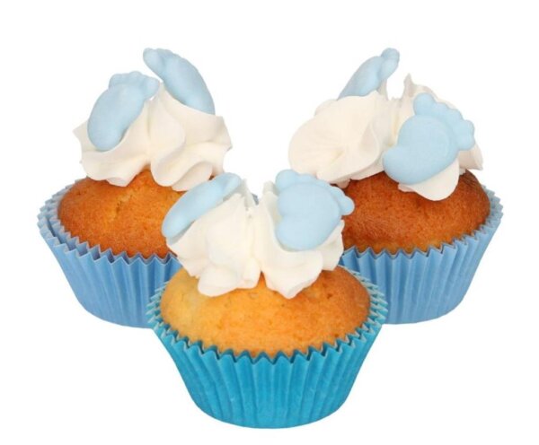 Funcakes Zuckerdekor Baby Füße Blau 16Stück