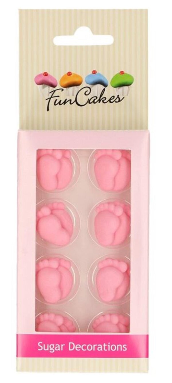 Funcakes Zuckerdekor Baby Füße Pink 16Stück