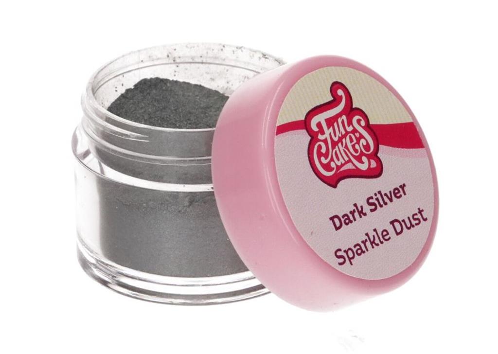 Funcakes Pulverfarbe Dust Glitzer Dark Silver