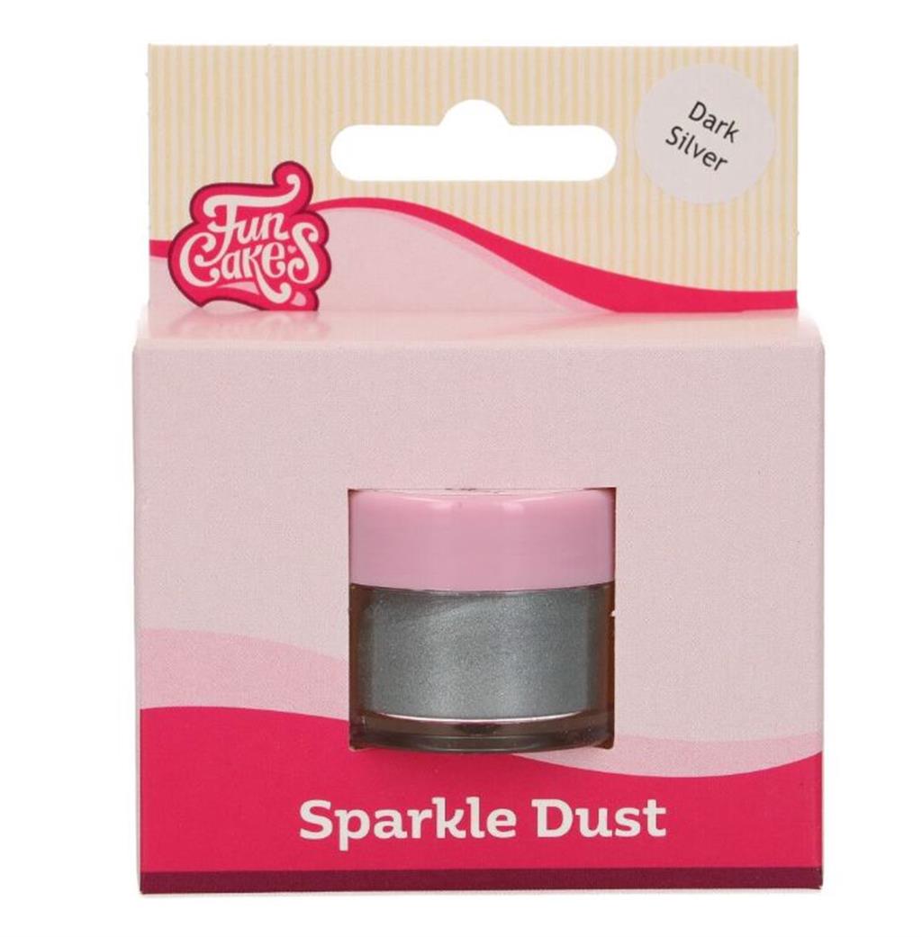 Funcakes Pulverfarbe Dust Glitzer Dark Silver