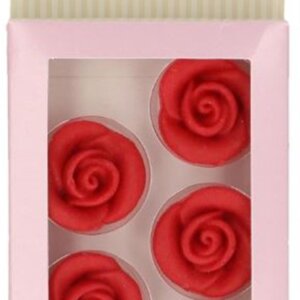 Funcakes Marzipandekor Rote Rosen 6Stück