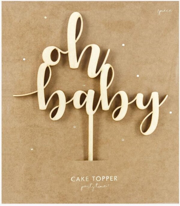 Cake Topper Holz Oh Baby