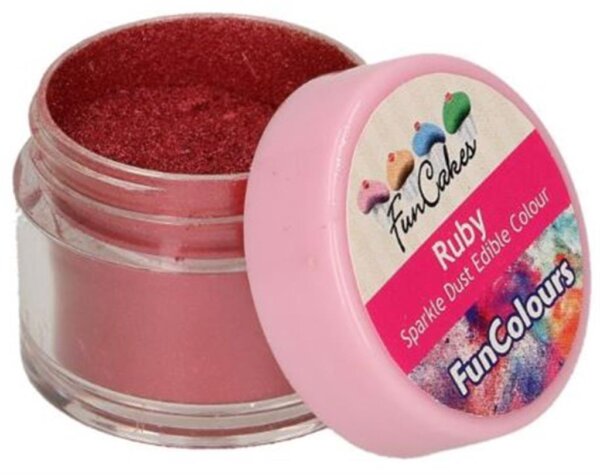 Funcakes Pulverfarbe Dust Glitzer Ruby