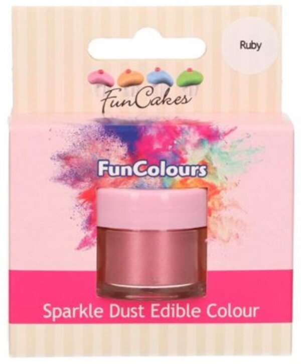 Funcakes Pulverfarbe Dust Glitzer Ruby