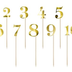 Cake Topper Nummern Gold 11teilig