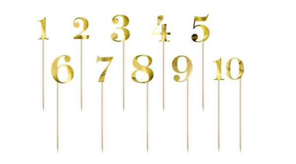 Cake Topper Nummern Gold 11teilig