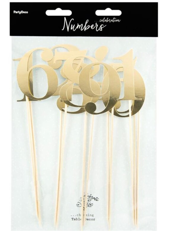 Cake Topper Nummern Gold 11teilig