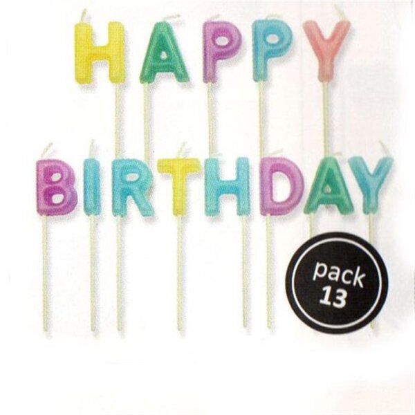 PME Kerze Happy Birthday 12Stück Schriftzug einzeln