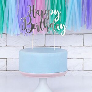 Cake Topper Silber Happy Birthday 1Stück