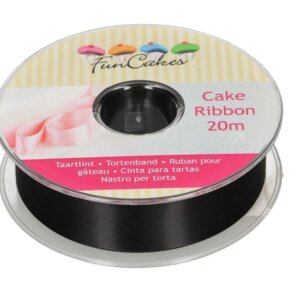 Funcakes Satinband Schwarz 25mm 20Meter