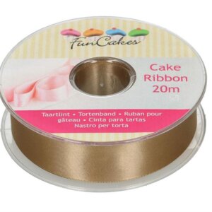 Funcakes Satinband Gold 25mm 20Meter