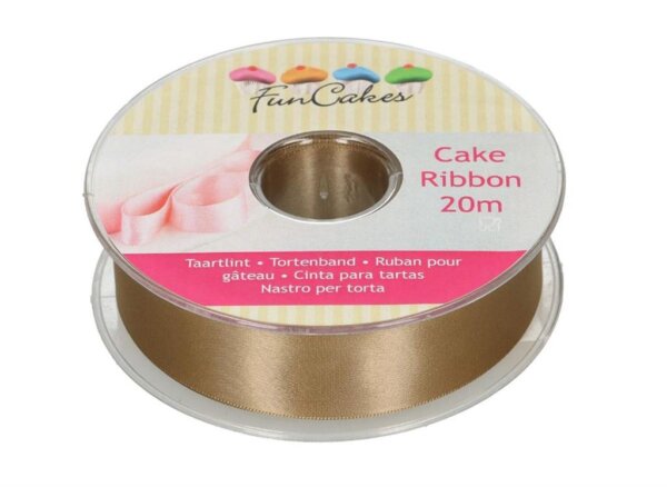 Funcakes Satinband Gold 25mm 20Meter