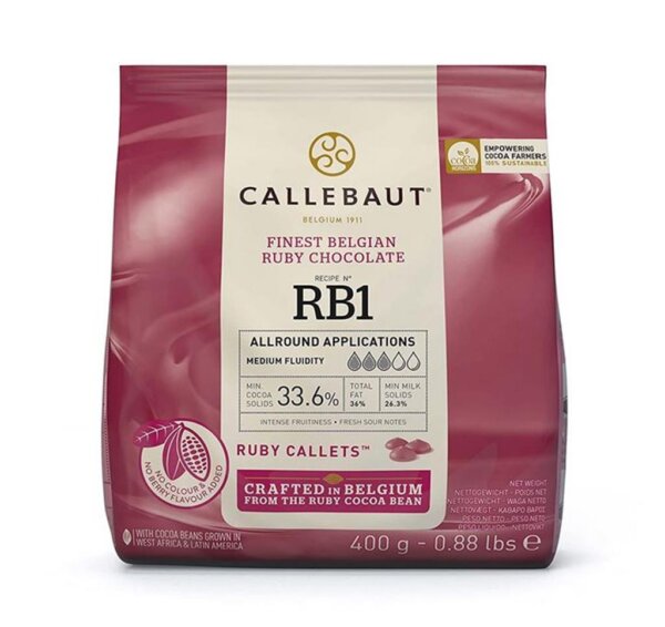 Callebaut Schokolade Ruby RB1 33,6% 400Gramm