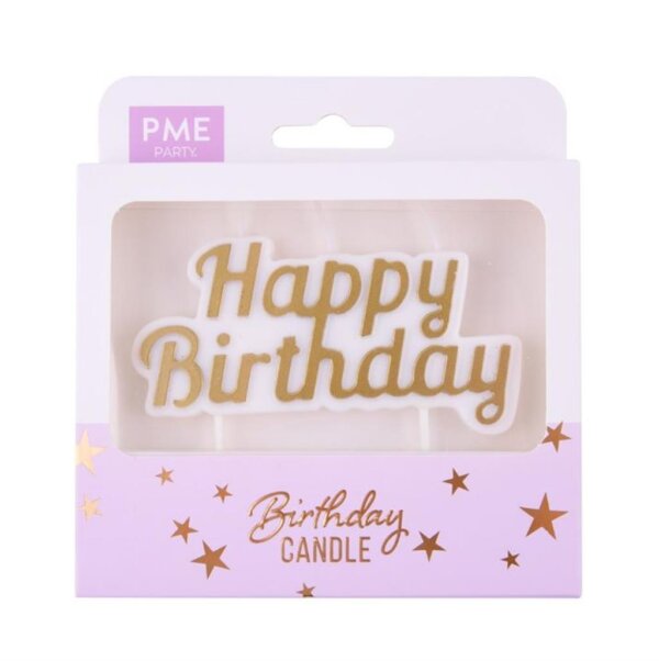 PME Kerze Happy Birthday Gold