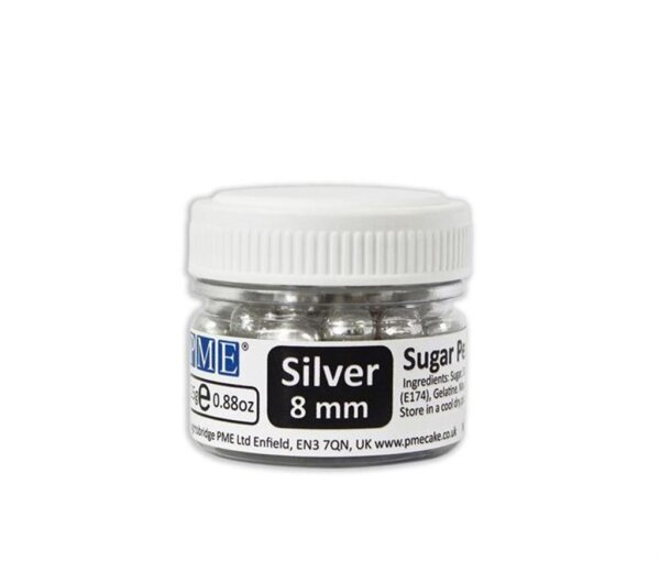 PME Zuckerperlen Silber 8mm 25Gramm