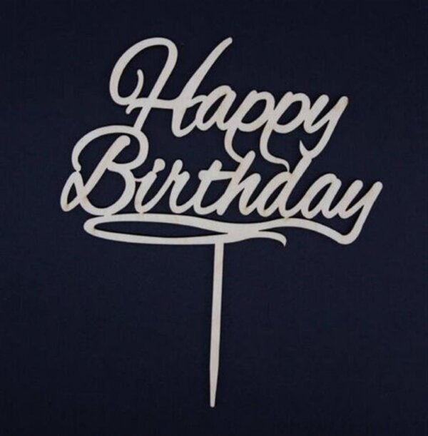L Cake Topper Holz Happy Birthday 1 Stück