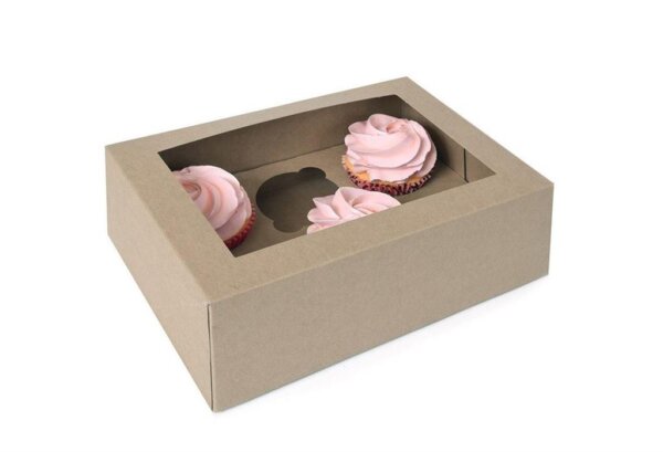 HOM 6er Cup Cake Box Braun 2Stück