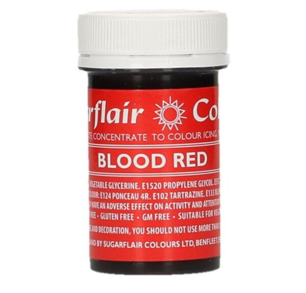 Sugarflair Paste Colour Blood Red 25Gramm