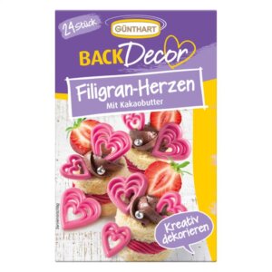 Günthart Schokodekor filigran Herzen 24Stück