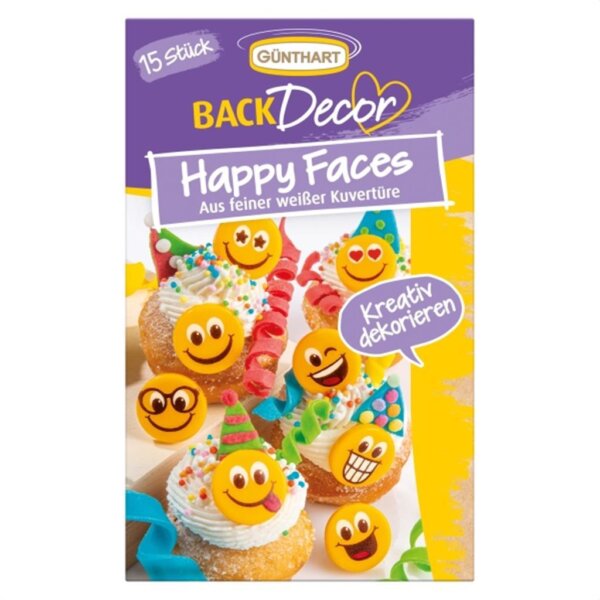 Günthart Happy Faces aus weißer Schokolade 15Stück