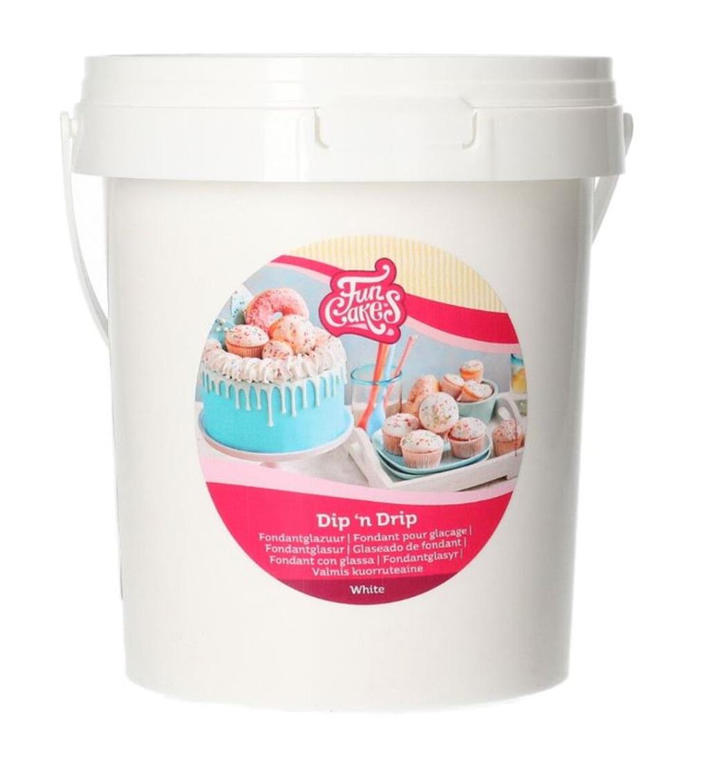 Funcakes Flüssiger Fondant Dip n Drip Weiss 1Kilo