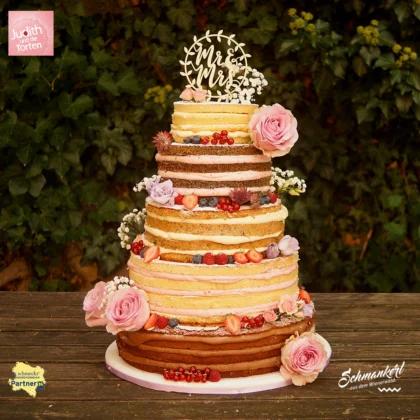 Elegante Hochzeitstorte von Judith und die Torten